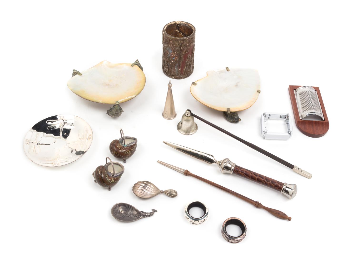 A Collection of Decorative Articles Length of longer candle snuff 12 1/2 inches.