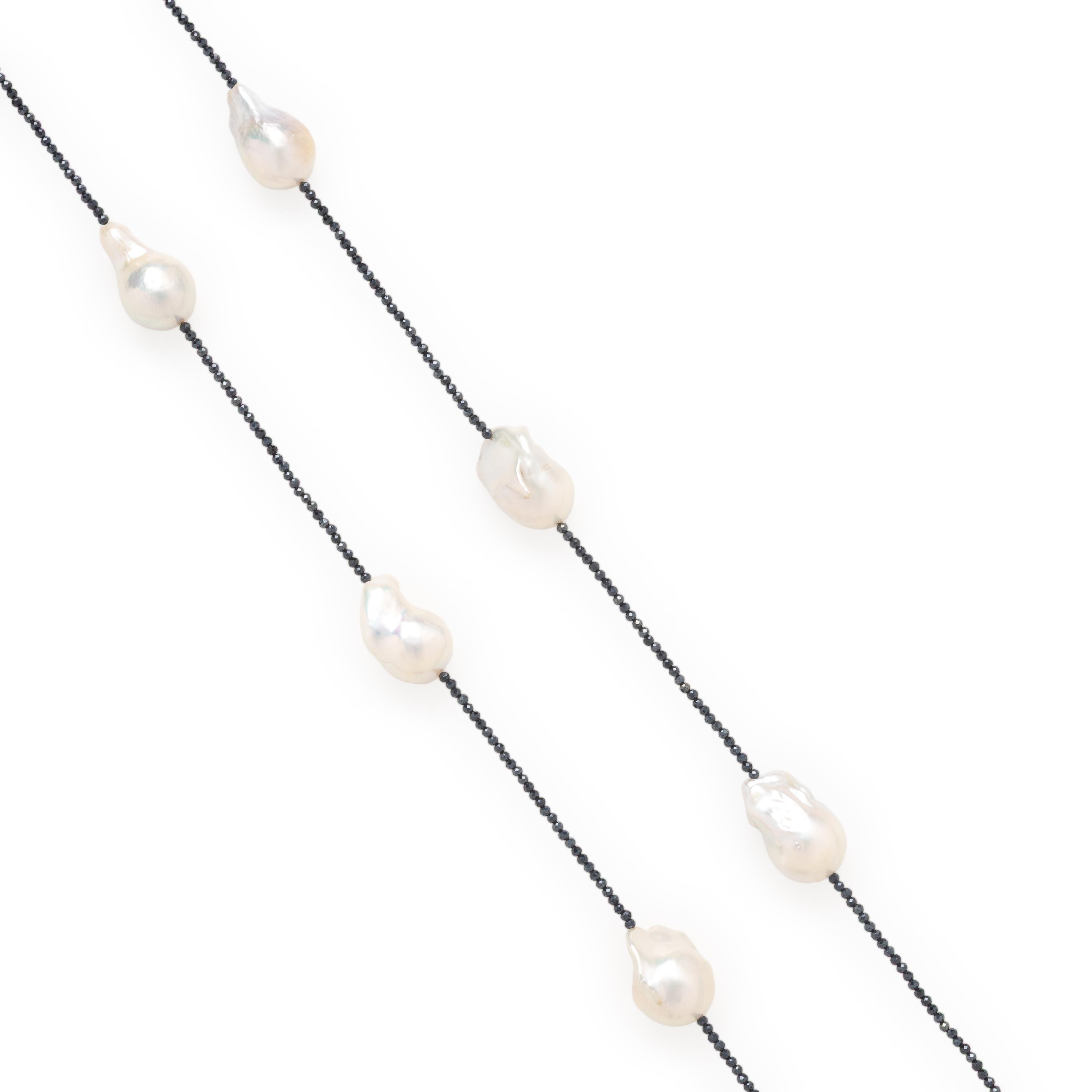 Hubert, Baroque Cultured Pearl and Black Diamond Necklace