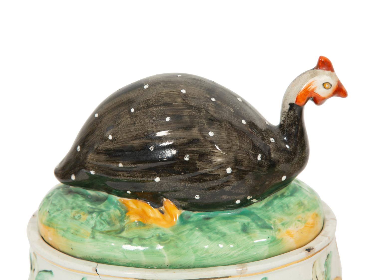 A Pair of Staffordshire Guinea Fowl Tureens