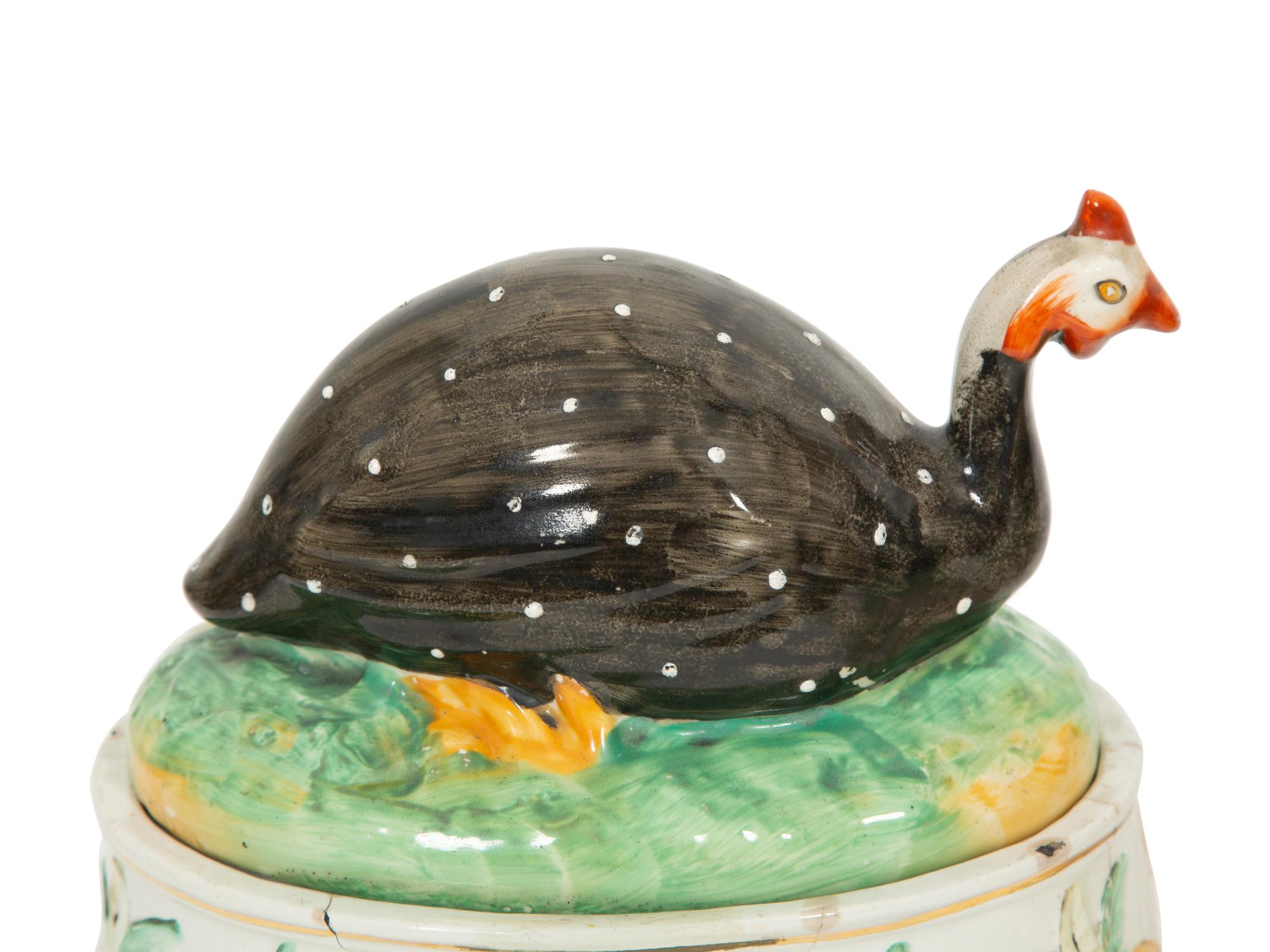 A Pair of Staffordshire Guinea Fowl Tureens
