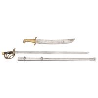 Two Reproduction Edged Weapons: Russian Model 1827 Falchion and French AN XIII Saber