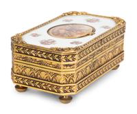 A West German Gilt Metal and Enamel Singing Bird Automaton Box — 20TH CENTURY