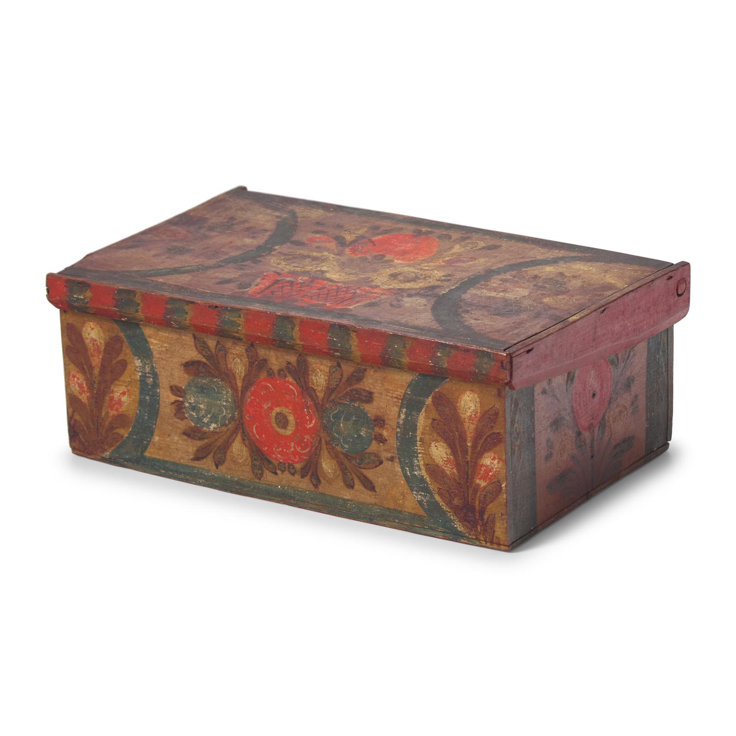A Paint-Decorated Poplar Box