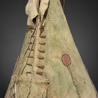 Plains Painted Hide Model Tipi