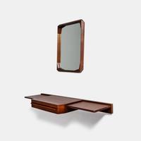 Wall-Mounted Console and Mirror, c. 1960 Tredici & C. Pavia, Italy