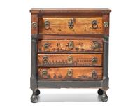 A Miniature Painted and Ink-Decorated Chest of Drawers, Circa 1820
