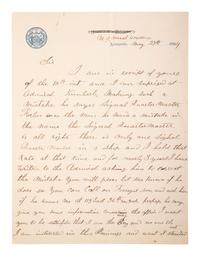 [CIVIL WAR - NAVY]. A group of 9 documents related to Robert Coster and his efforts to confirm the identity of the man who lashed Rear Admiral David G. Farragut to the rigging of the Hartford at the Battle of Mobile Bay.
