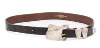 A Barry Kieselstein Cord Black Embossed Leather Belt, 37".