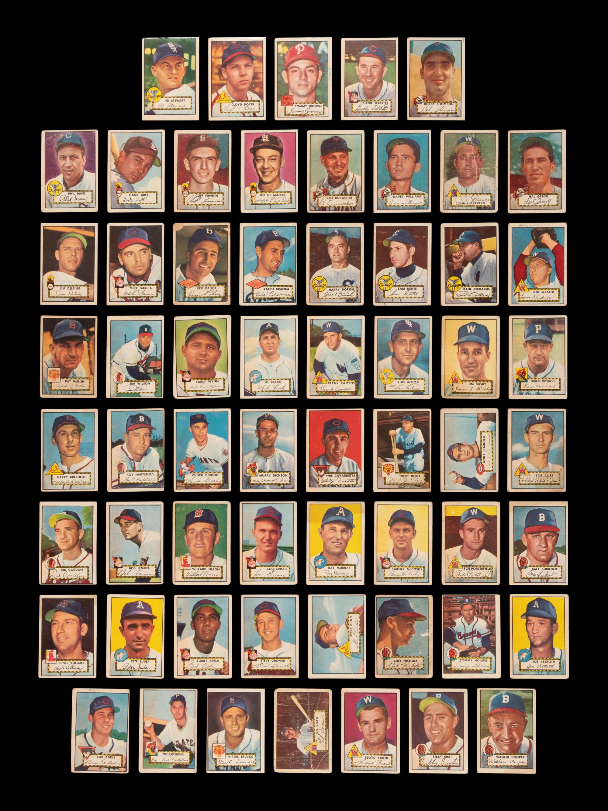 A Near Set of 1952 Topps Baseball Cards (402/407) Featuring 93 High Numbers