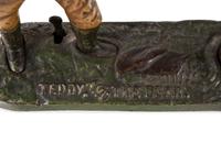 A J. & E. Stevens "Teddy and the Bear" Cast Iron Mechanical Bank