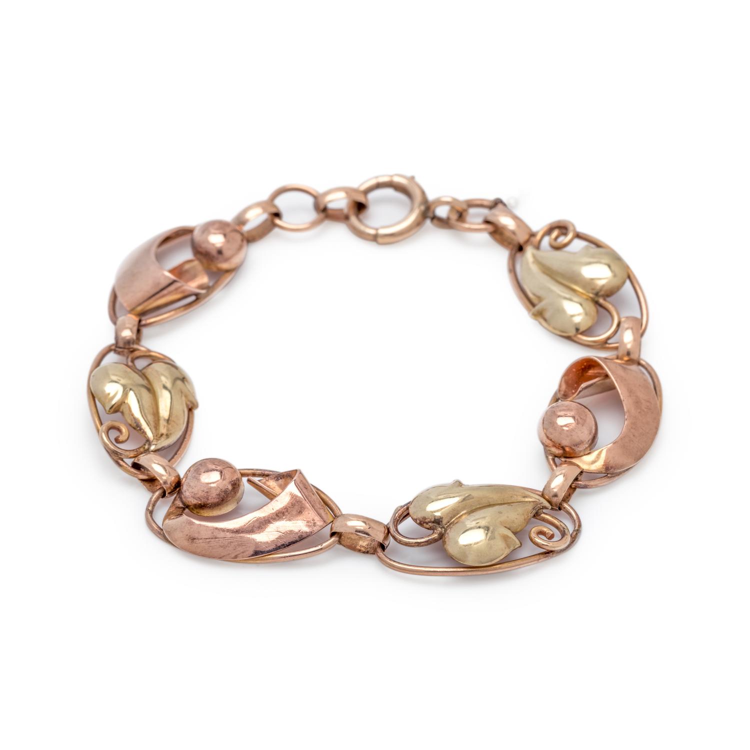 RETRO, BICOLOR GOLD BRACELET