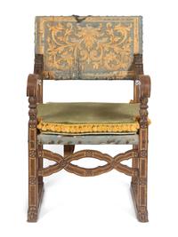 An Italian Baroque Walnut Armchair