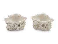 A Pair of White Glazed Porcleain Salts — C. 1755