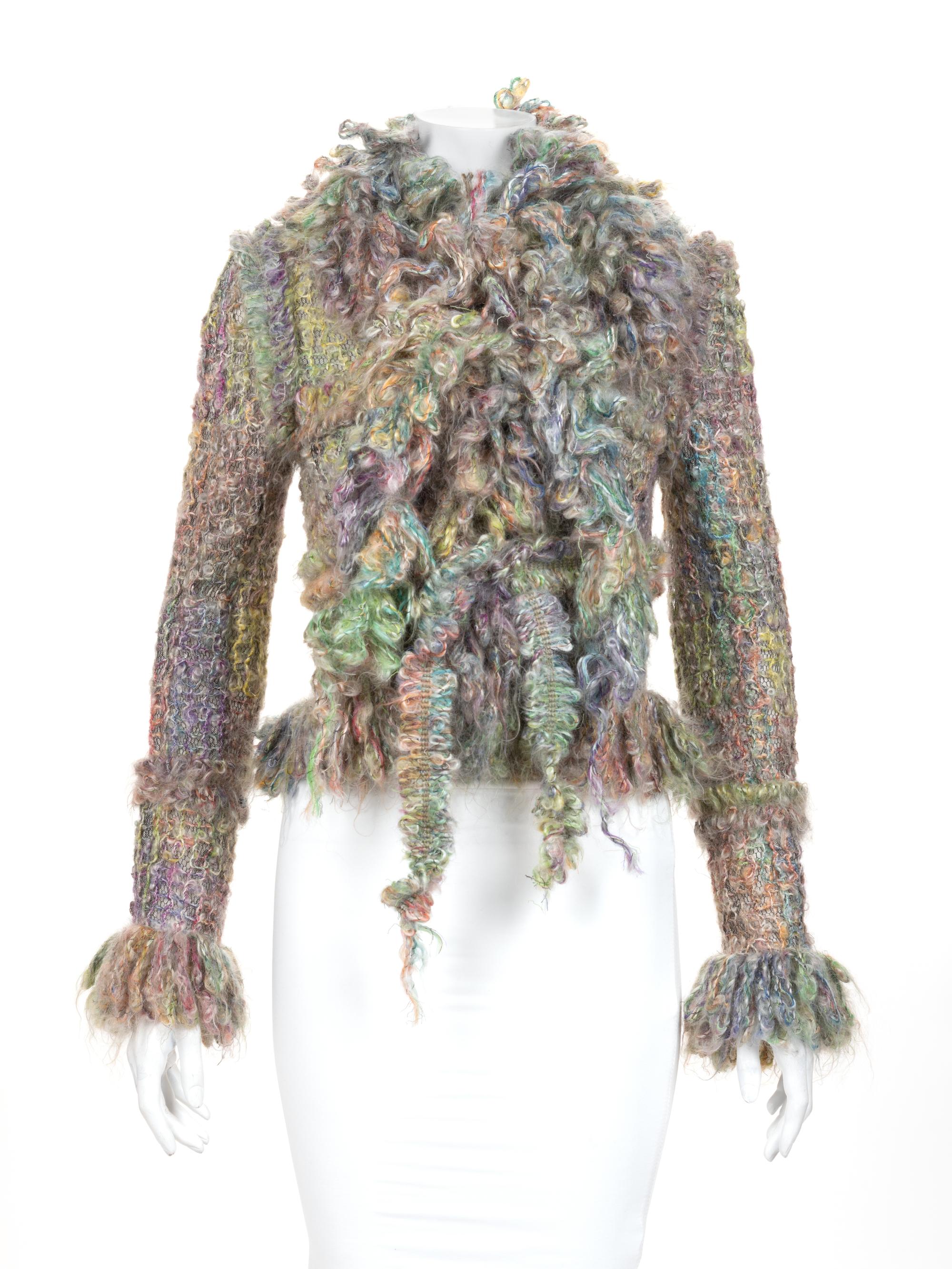 Chanel Multicolored Tweed Mohair Jacket with Scarf, Fall 2003