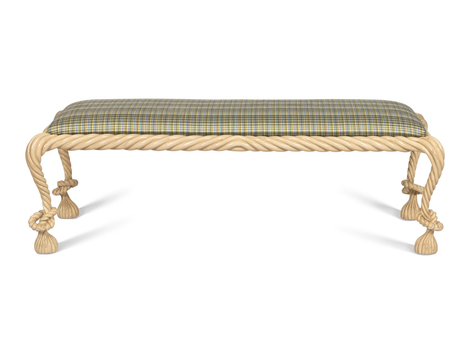A Napoleon III Style Rope-Twist Bench