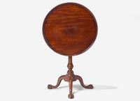 A Chippendale Mahogany Dished-Top Birdcage-Action Candlestand