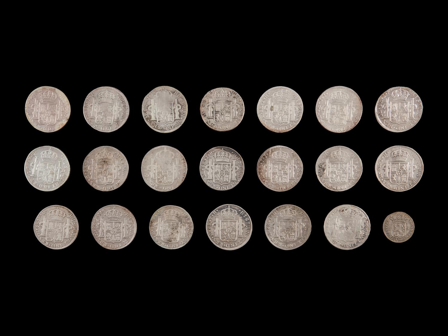 [SPANISH EMPIRE] A Group of Twenty 8-Reales Silver Coins