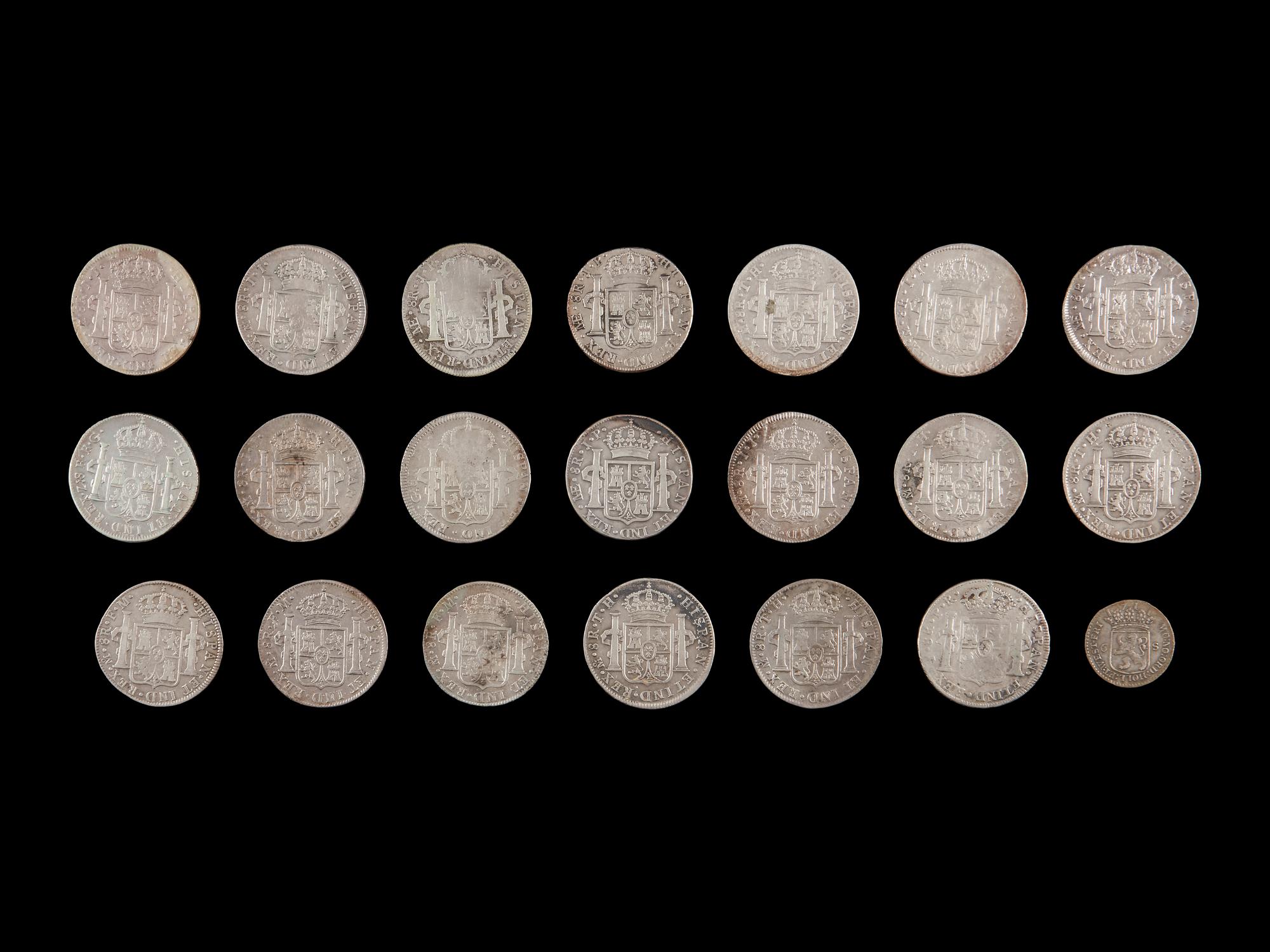 [SPANISH EMPIRE] A Group of Twenty 8-Reales Silver Coins