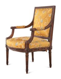 A Louis XVI Walnut Fauteuil