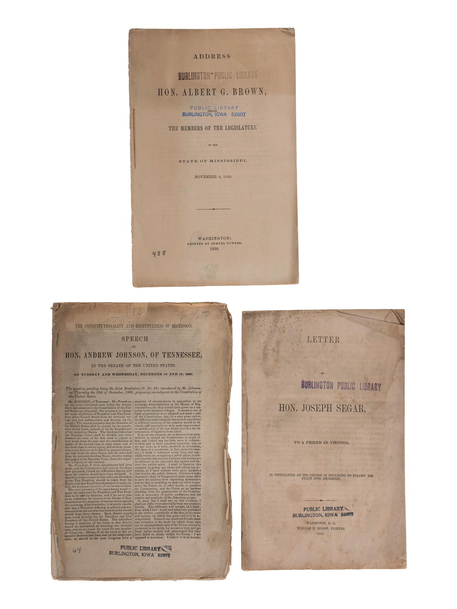 [CIVIL WAR]. A large group of war-era pamphlets on topics including politics, battles, foreign relations, debt, and the draft, comprising: