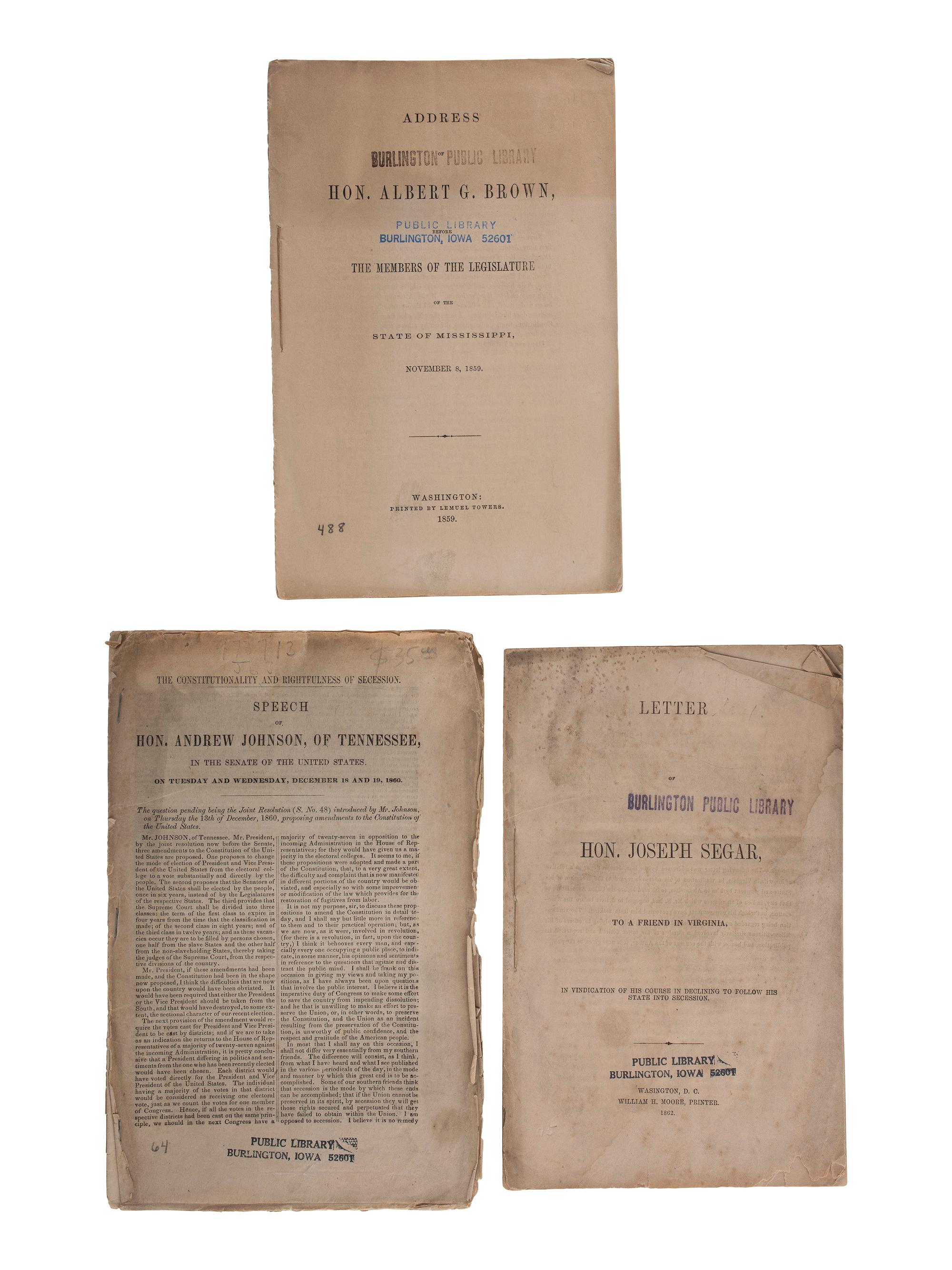 [CIVIL WAR]. A large group of war-era pamphlets on topics including politics, battles, foreign relations, debt, and the draft, comprising: