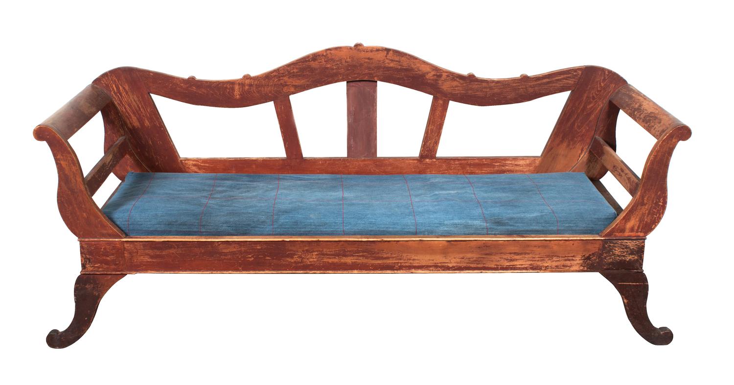 An Early American Daybed Height 36 1/4 x width 82 x depth 26 1/4 inches.