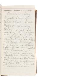 [MILITARIA]. A group of 2 post-Civil War diaries from Harland A. Durand, incl. references to Grant's election, Oil City, Native-Americans, and a soldier's suicide. 1866 and 1868.