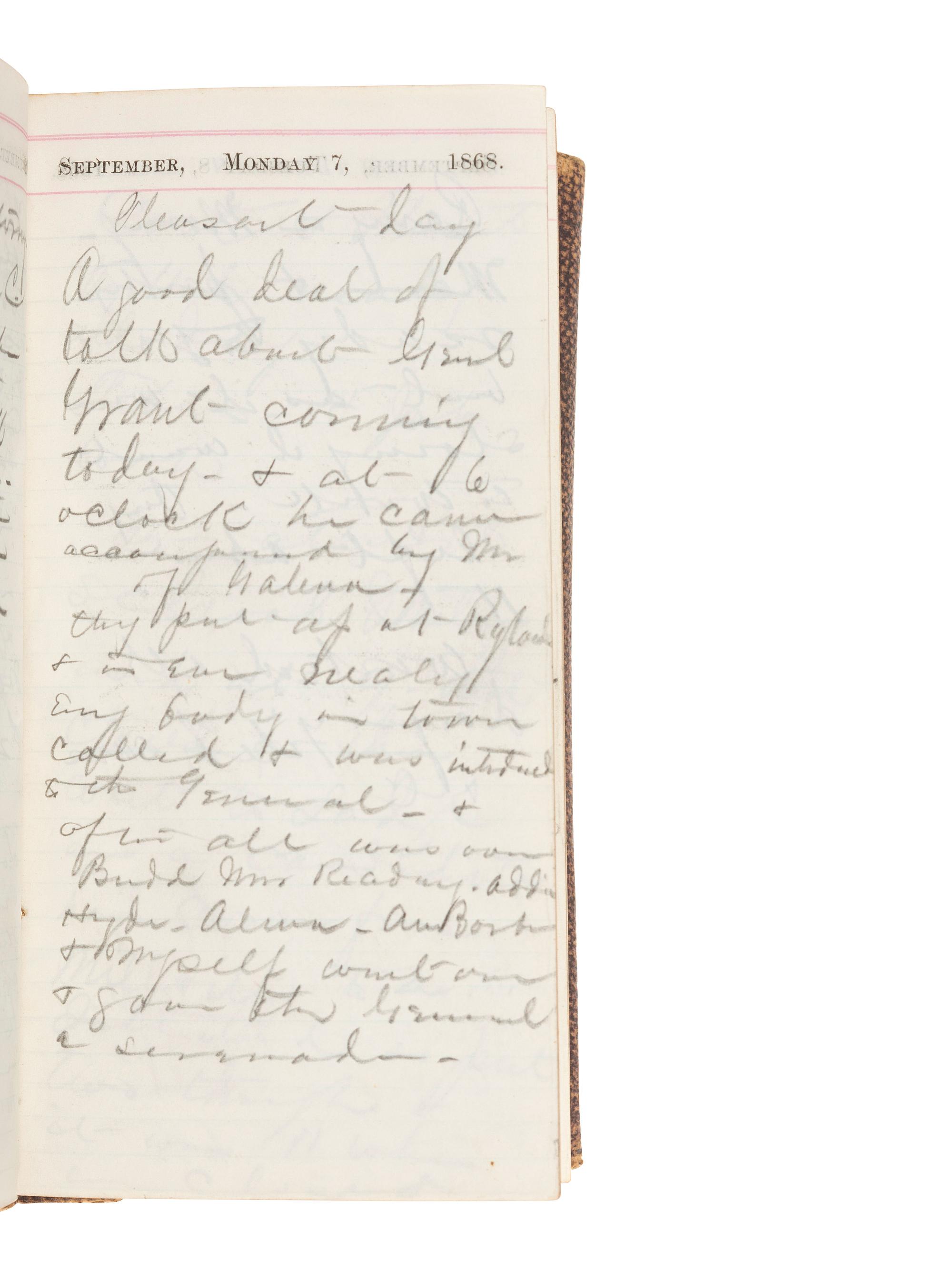 [MILITARIA]. A group of 2 post-Civil War diaries from Harland A. Durand, incl. references to Grant's election, Oil City, Native-Americans, and a soldier's suicide. 1866 and 1868.