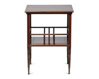 An Aesthetic Inlaid Amaranth Tiered Table, A. & H. Lejambre, Philadelphia, PA, Circa 1880