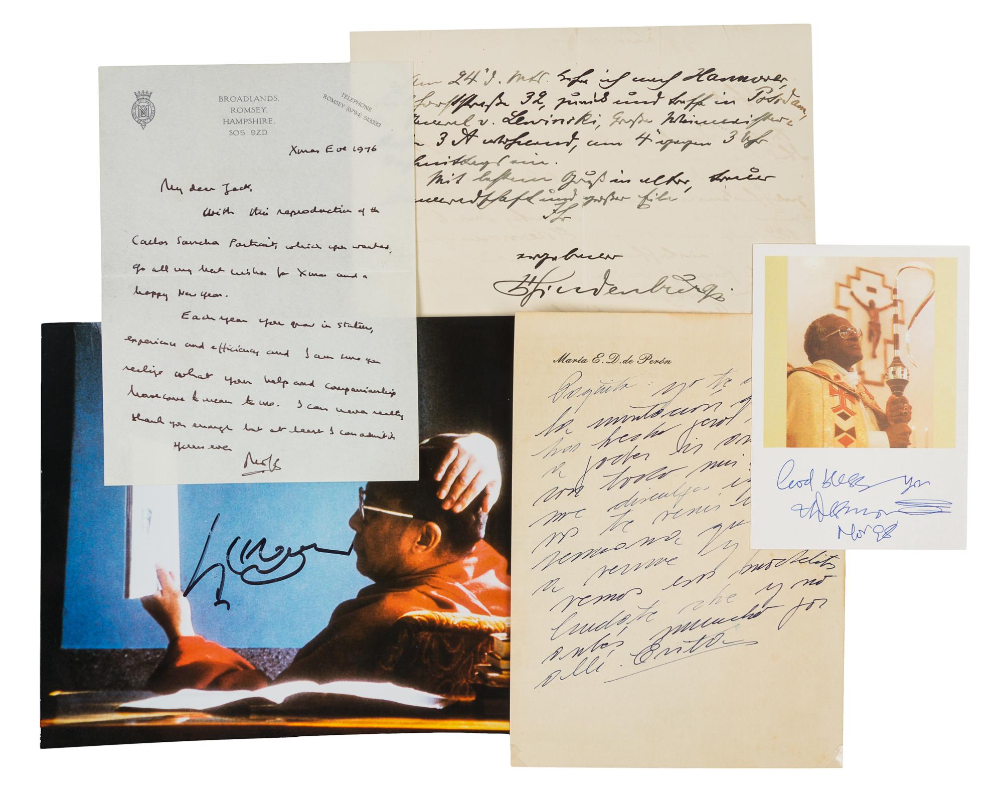 [WORLD POLITICAL FIGURES]. A group of 5 manuscripts by world political figures.