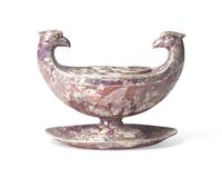 A Wedgwood Moonlight Lustreware Inkstand