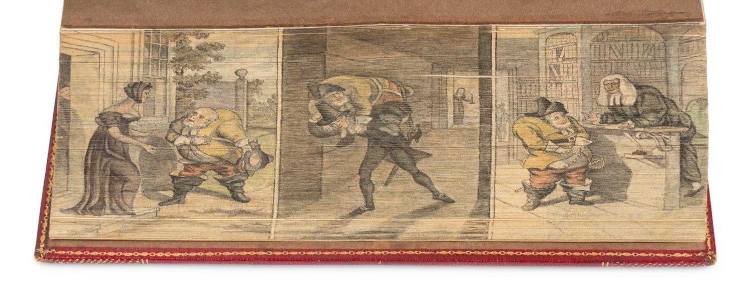 [FORE-EDGE PAINTINGS]. BUTLER, Samuel (1612-1680). Hudibras, a Poem ... With historical, Biographical, and Explanatory Notes, Selected from Grey & Other Authors. To Which are Prefixed, a Life of the Author, and a Preliminary Discourse on the Civil War . London: Akerman et al, 1822.