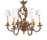 A Louis XV Style Gilt Metal Nine-Light Chandelier