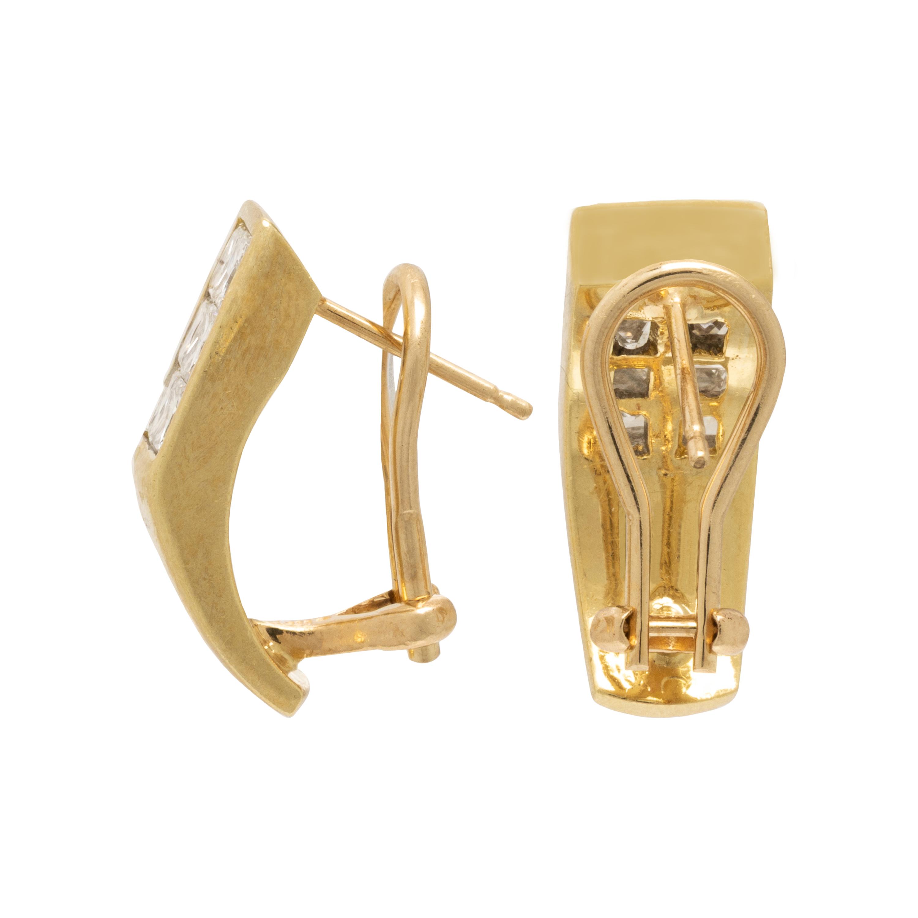 Diamond and Yellow Gold Earrings