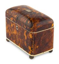 An English Tortoiseshell Tea Caddy
