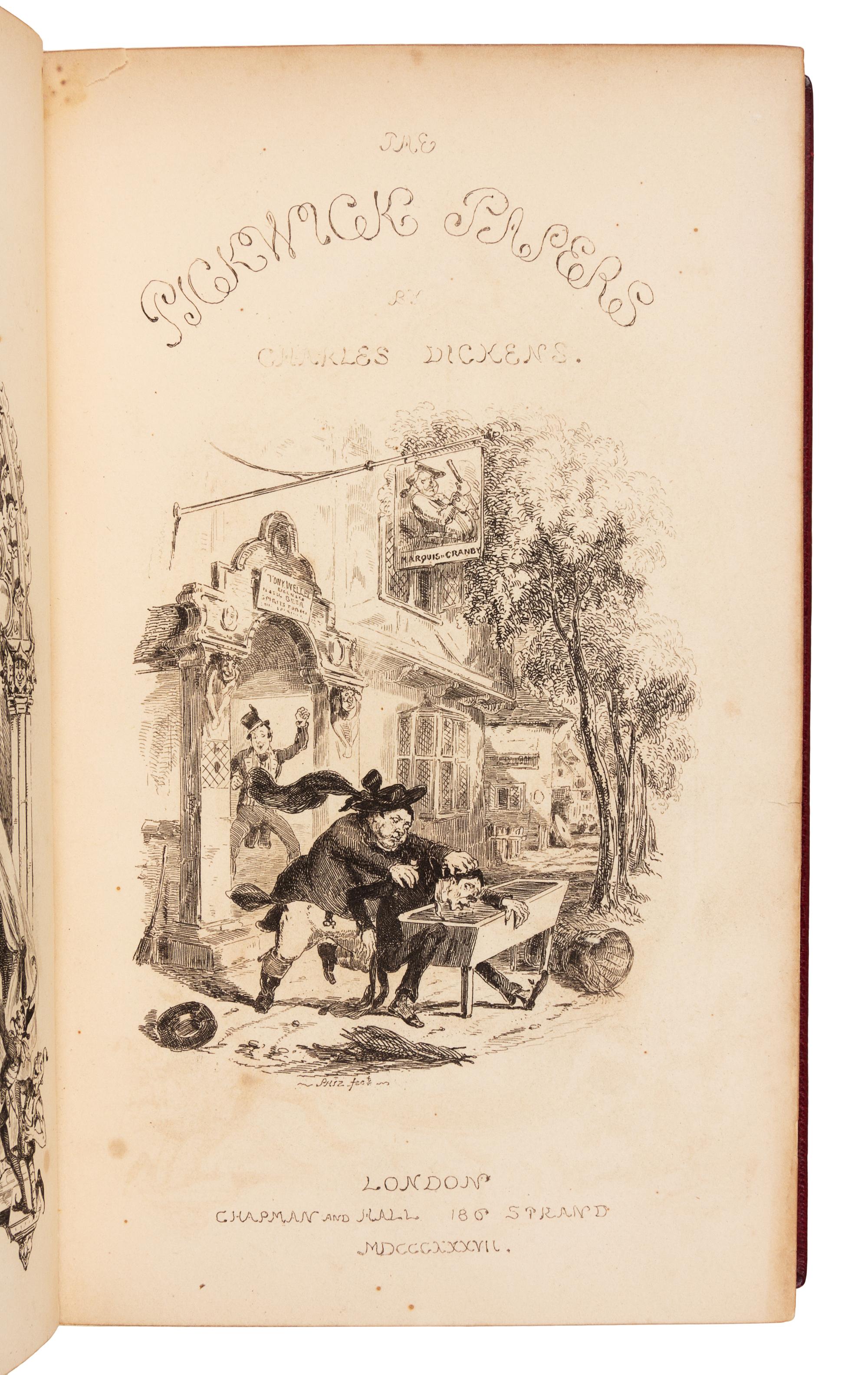 DICKENS, Charles (1812-1870). The Posthumous Papers of the Pickwick Club. London: Chapman and Hall, 1837.