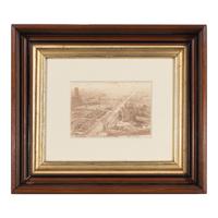 [Chicago Fire]. A group of 7 albumen prints taken before and after the 1871 Chicago Fire, comprising: