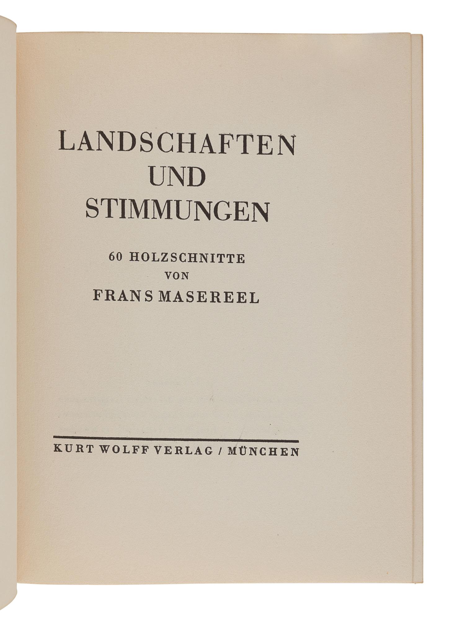 [MASEREEL, Frans (1889-1972)]. A group of 3 works by Masereel, comprising: