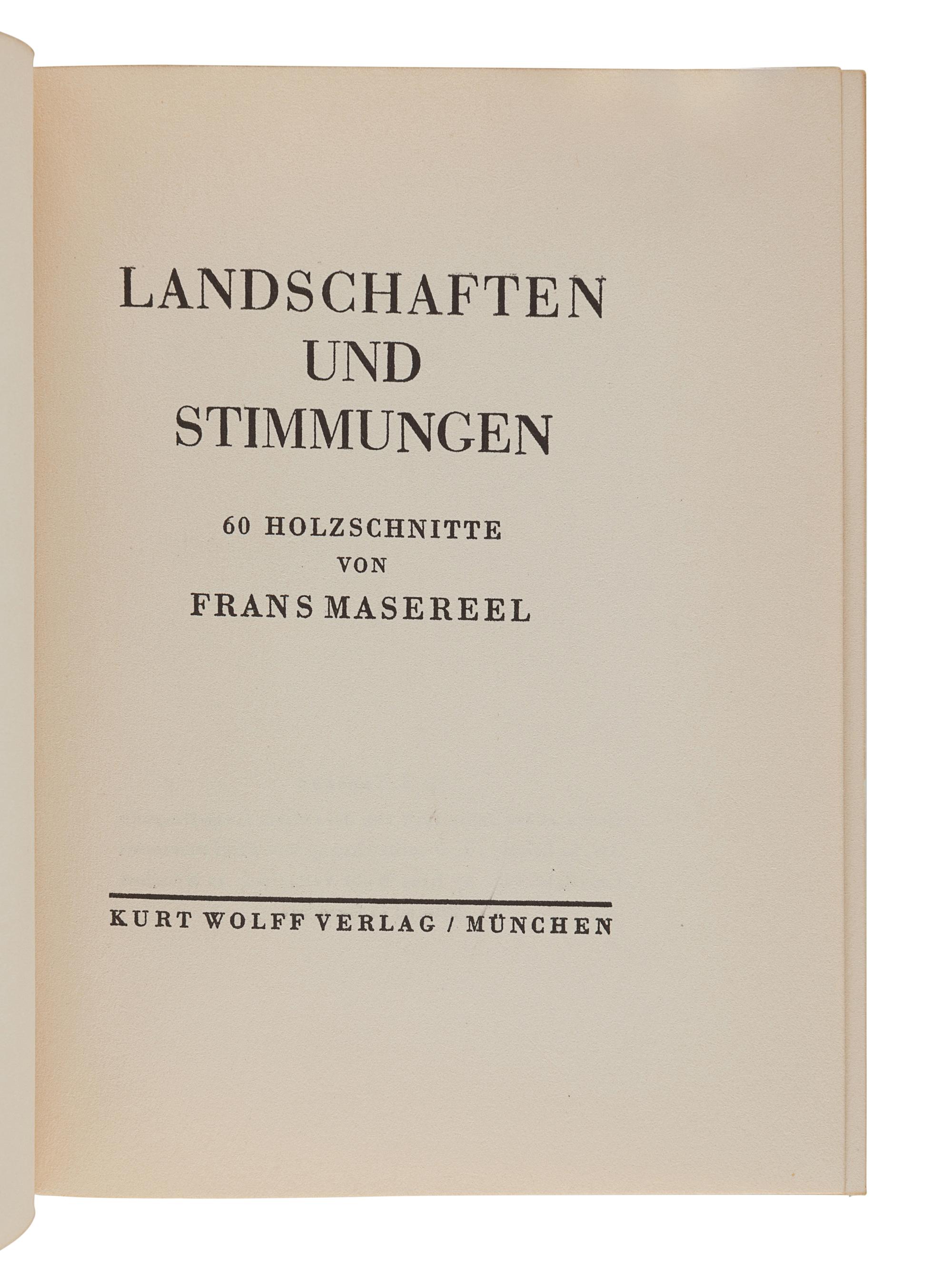 [MASEREEL, Frans (1889-1972)]. A group of 3 works by Masereel, comprising: