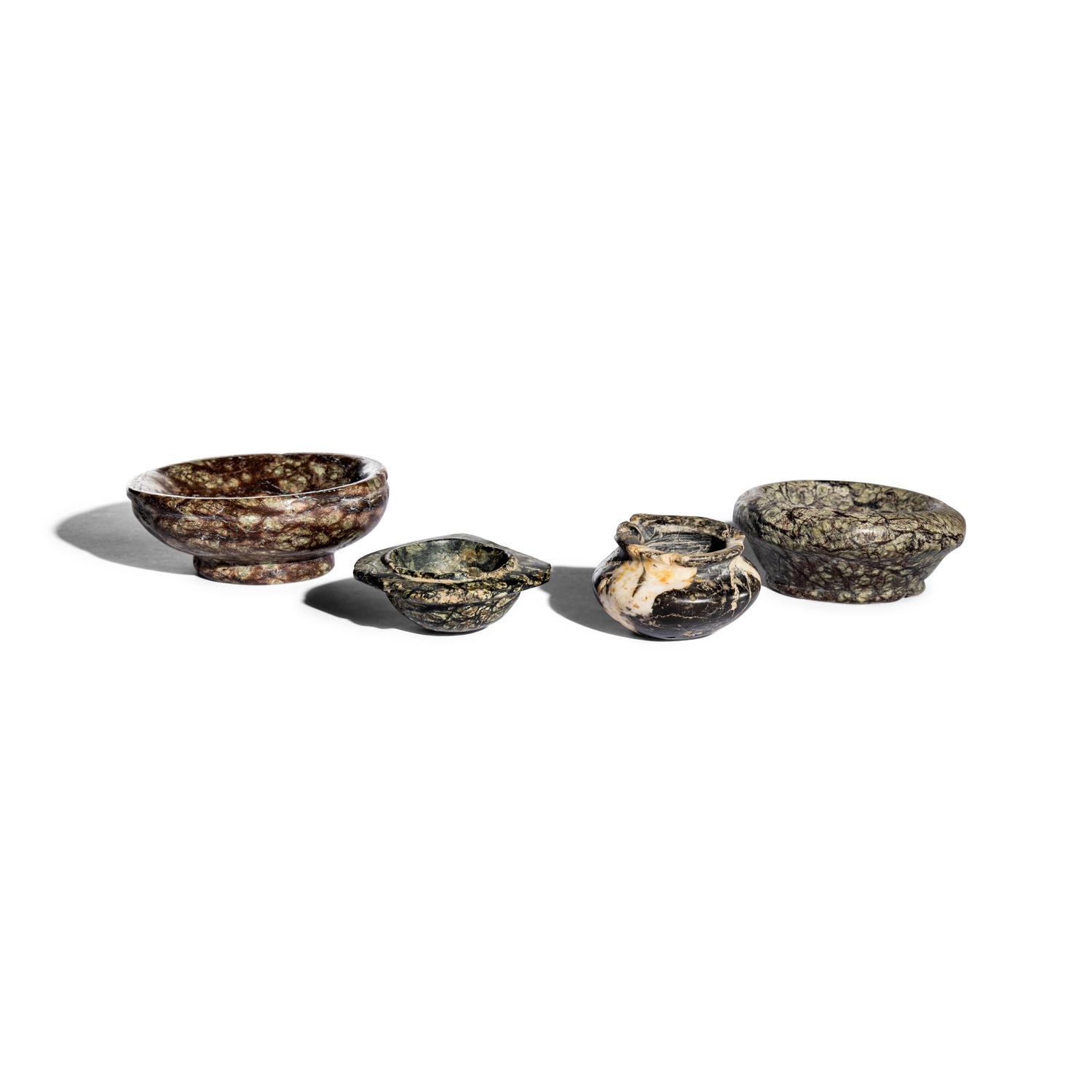 One Egyptian and Three Minoan Stone Bowls