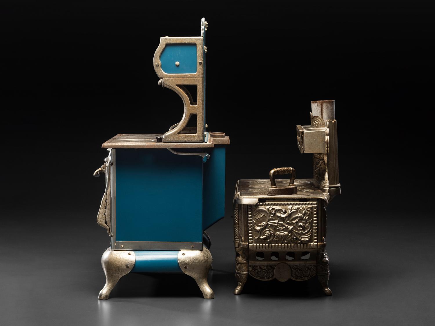 A Qualified Range Co. Salesman Sample Stove and a Rival Toy Stove