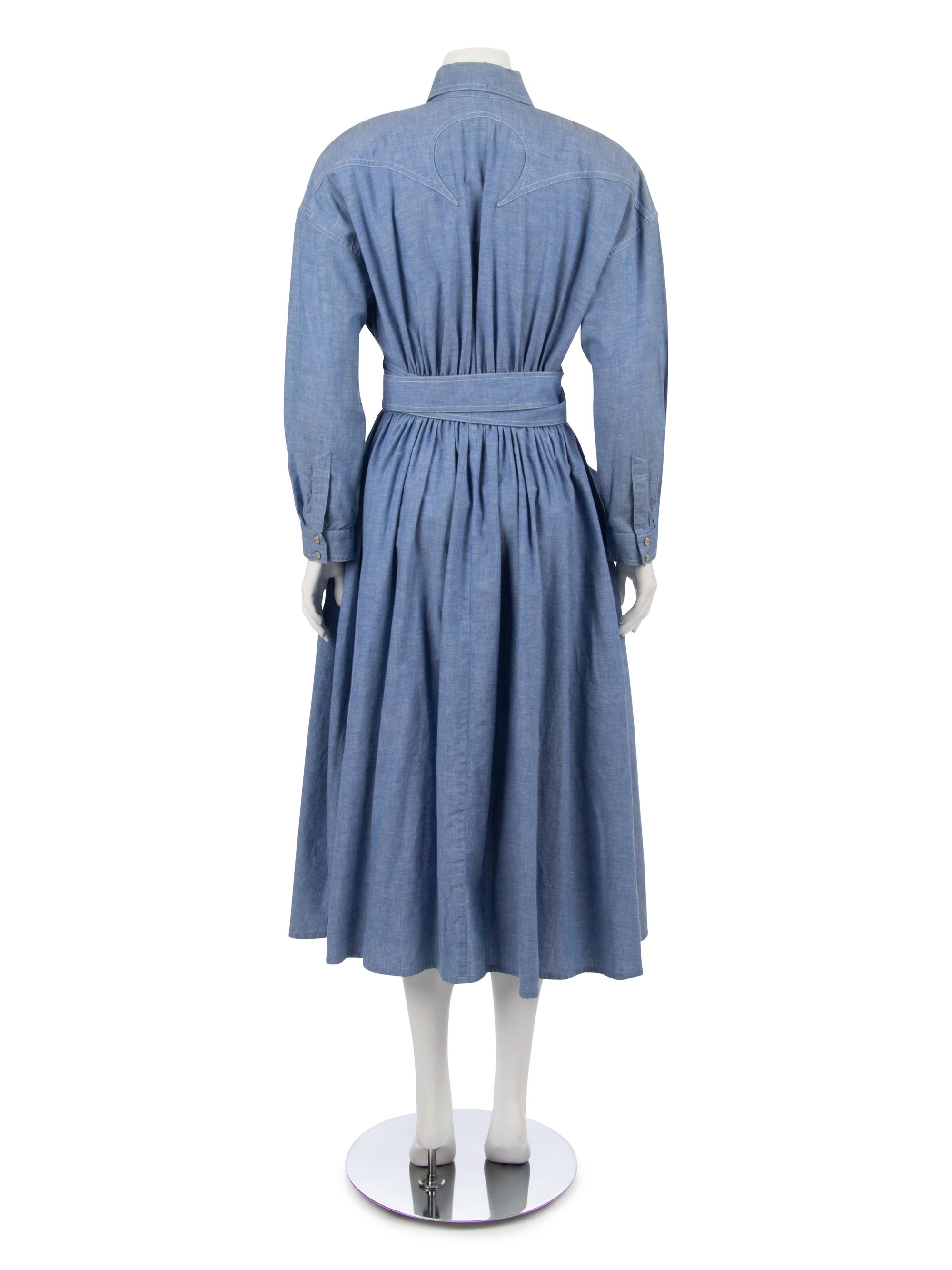 Three Mugler Dresses; One Blue, One Pink, One Plaid,