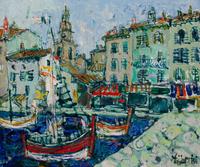 Paul Aizpiri, (French, 1919-2016), The Harbor