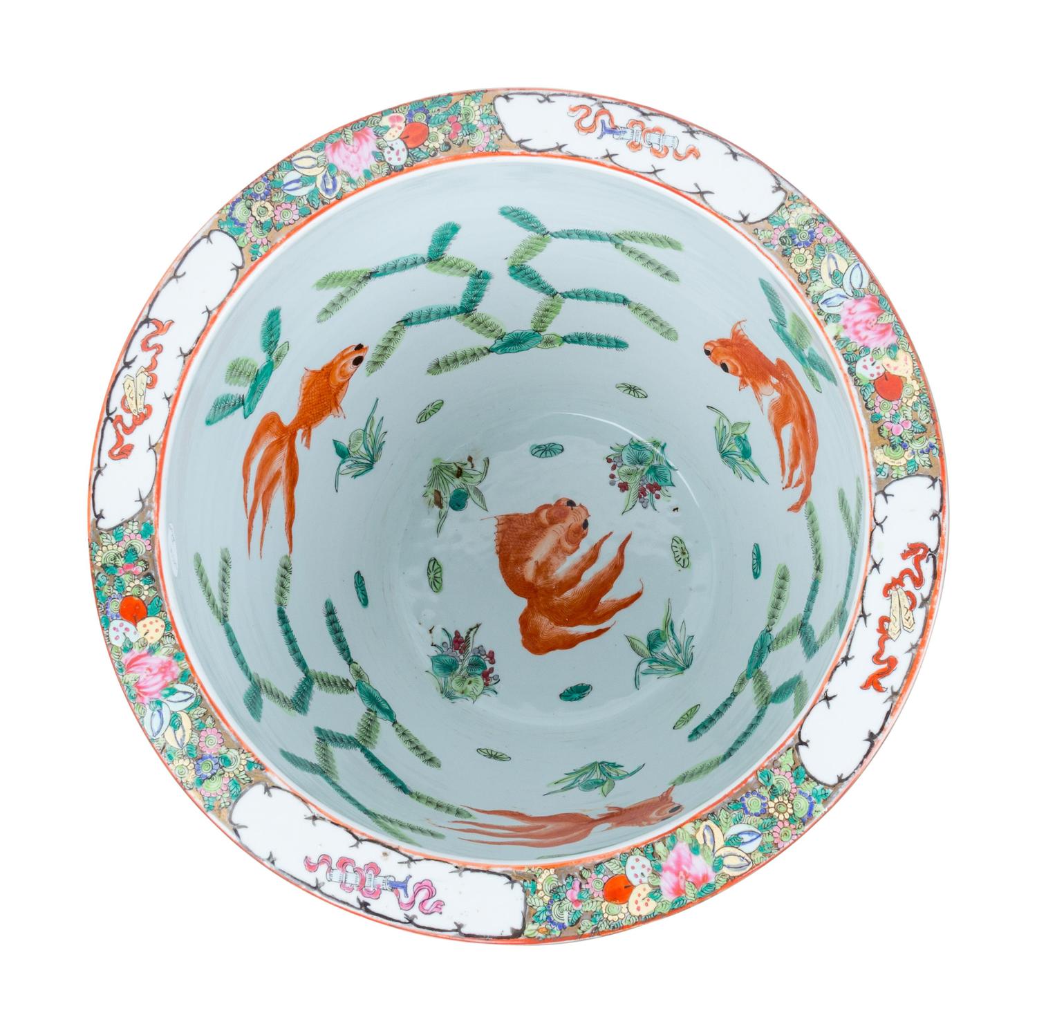 A Chinese Rose Medallion Porcelain Jardiniere and Stand — 20TH CENTURY