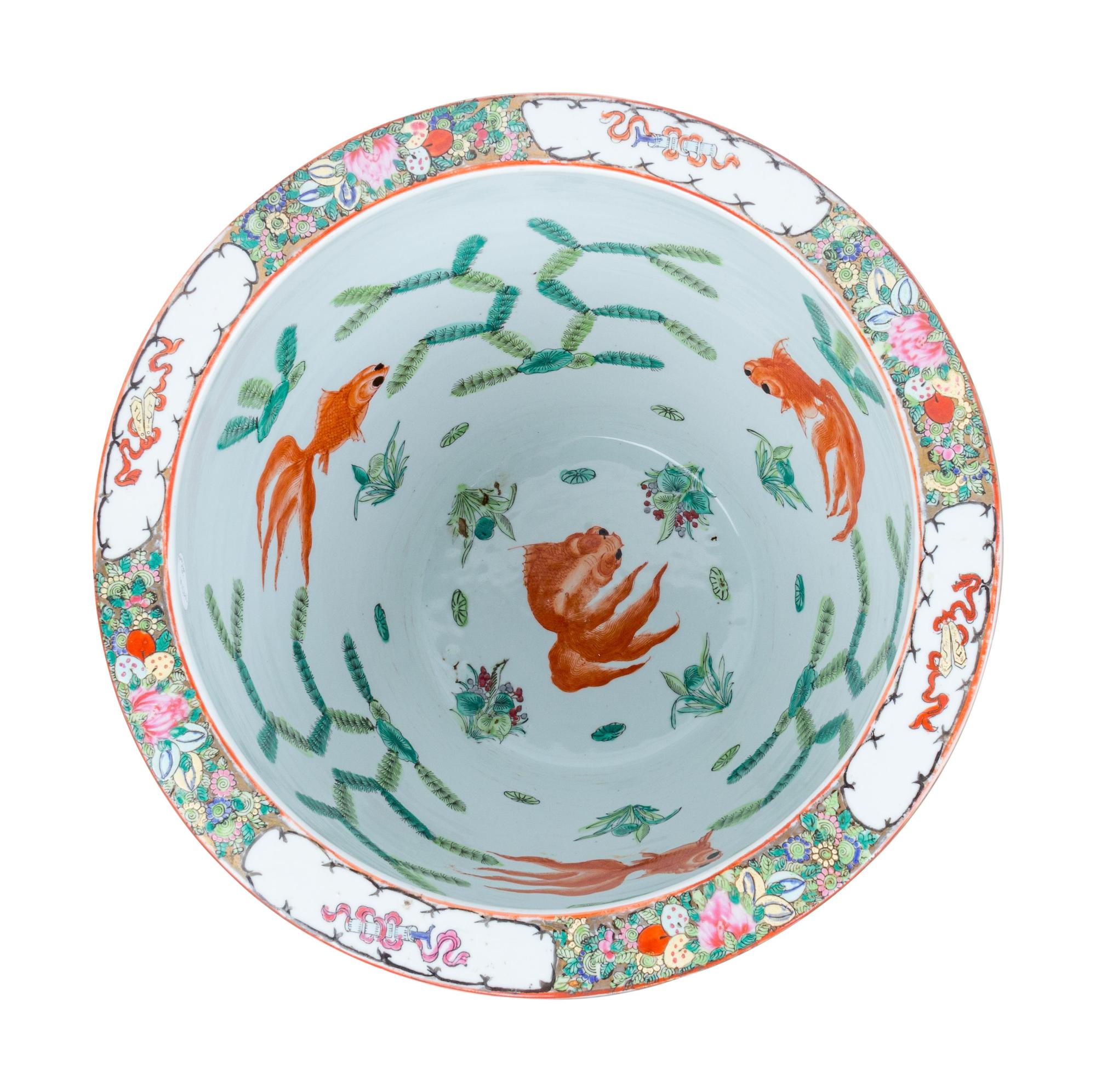 A Chinese Rose Medallion Porcelain Jardiniere and Stand — 20TH CENTURY