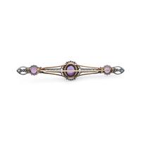 ANTIQUE, AMETHYST AND DIAMOND BROOCH