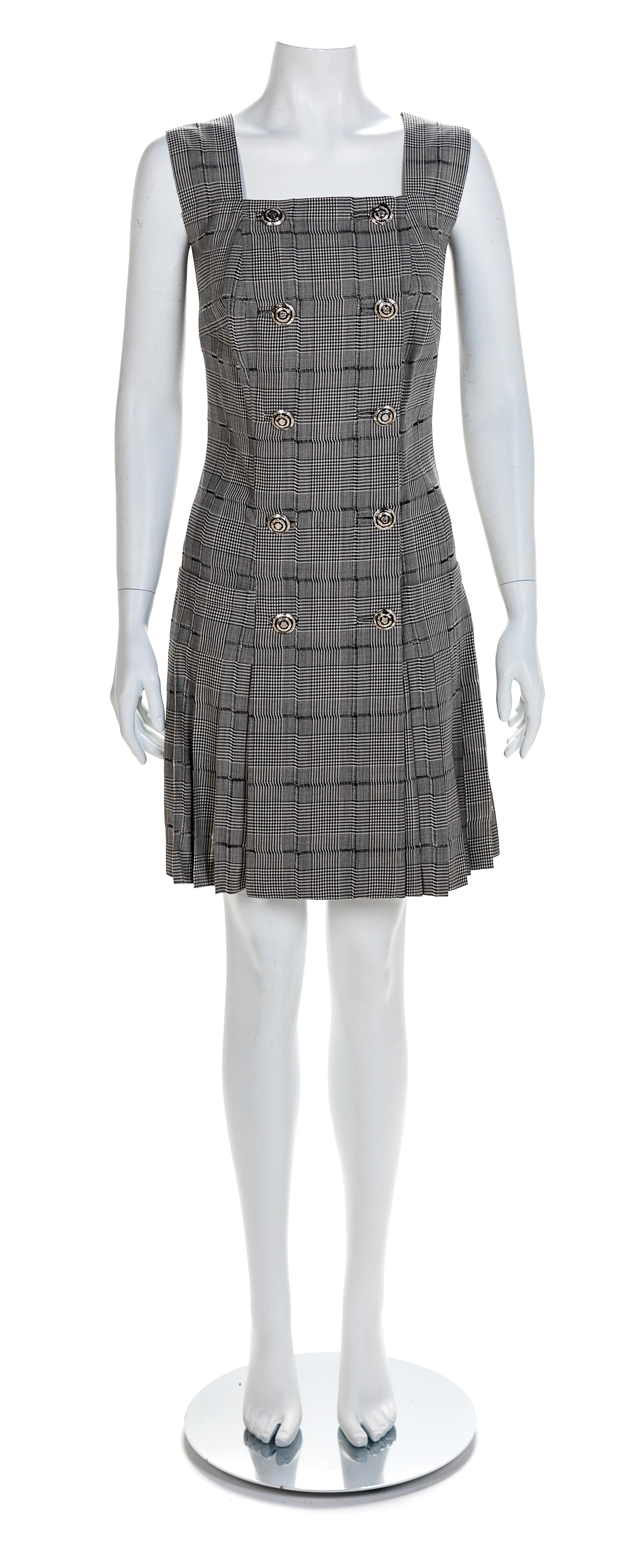 Atelier Versace Houndstooth Jacket and Dress, S/S 1994 Size label in jacket: 42
