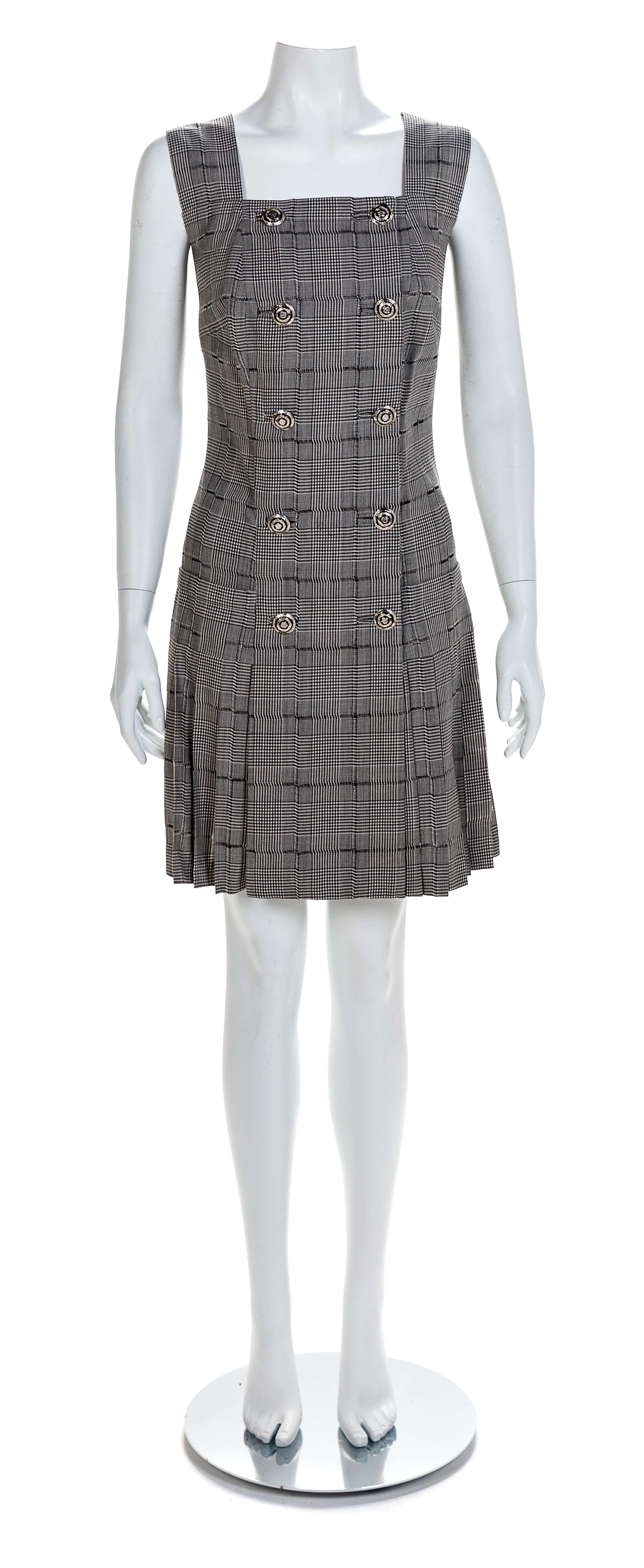 Atelier Versace Houndstooth Jacket and Dress, S/S 1994 Size label in jacket: 42