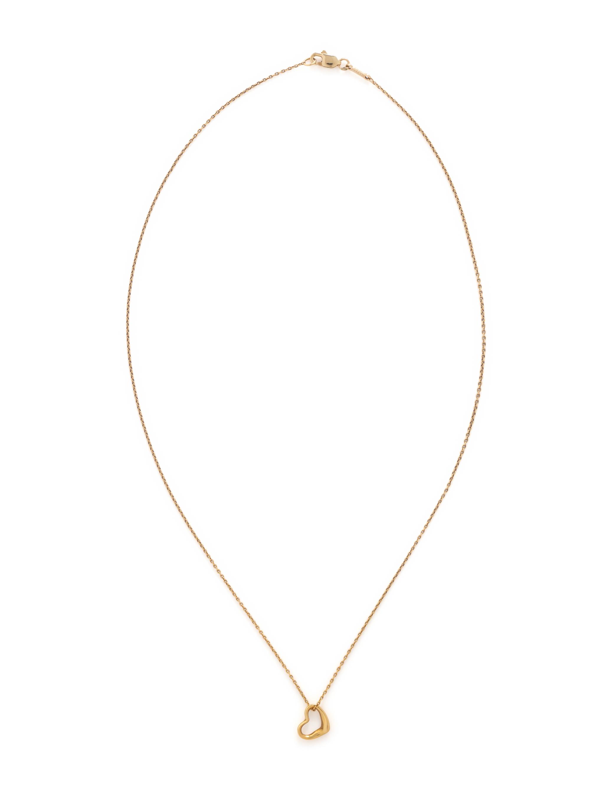TIFFANY & CO., ELSA PERETTI, YELLOW GOLD 'OPEN HEART' PENDANT/NECKLACE