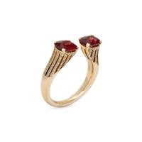SPINEL, DIAMOND, AND YELLOW GOLD RING